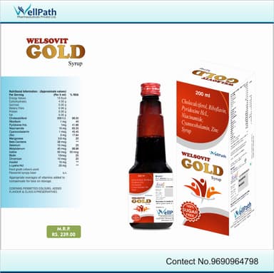 Nutritional syrup with vitamins, minerals, amino acids, and antioxidants.